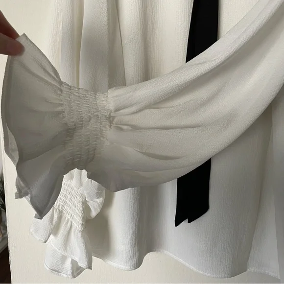 Cece Collared Lined Blouse L - Picture 3 of 6